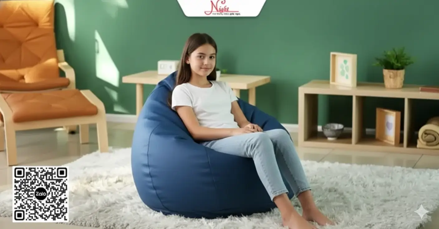 Ghế lười hạt xốp mẫu giọt nước 
