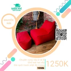 Ghế lười hạt xốp thư giãn hình sofa GL146 - Màu Đỏ đô