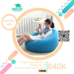 Ghế lười thư giãn hình Giọt Nước màu xanh GLN024