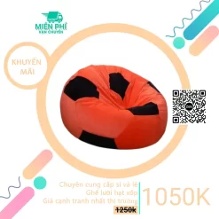 Ghế lười thư giãn hình trái banh GLQB010 Cam – Đen