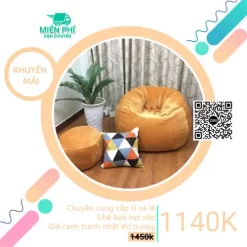 Trọn bộ Gối lười hạt xốp giá rẻ - Mẫu hình giọt nước màu nâu GLN014