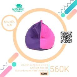 Gối lười thư giãn giọt nước phối hồng – xanh GLN017
