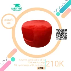 Đôn gối lười hạt xốp đa năng - Mẫu tròn gác chân màu đỏ DGL001