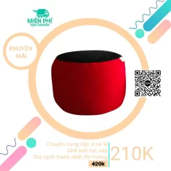 Ghế gác chân TPHCM giá rẻ - Phối màu đỏ - đen DGL010
