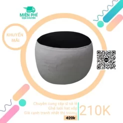 Đôn gối lười - Mẫu tròn gác chân phối màu trắng-đen DGL014
