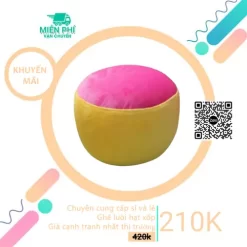 Đôn tròn đa năng phối màu vàng-hồng DGL019
