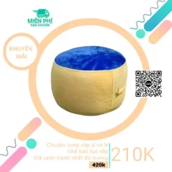 Đôn tròn gác chân TPHCM - Mẫu phối màu vàng-xanh lam DGL020