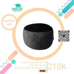 Đôn gối lười đa năng - Đôn tròn gác chân phối màu xám-đen DGL023