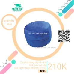 Đôn gối hạt xốp TPHCM - Mẫu tròn gác chân màu xanh dương DGL004