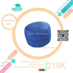 Đôn hạt xốp TPHCM giá rẻ - Mẫu tròn gác chân màu xanh lam DGL006