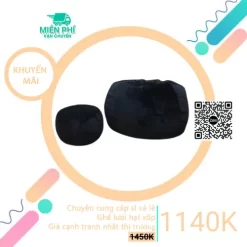 Gối lười màu đen giá rẻ TPHCM - Trọn bộ Gối lười hạt xốp hình giọt nước màu đen quyền lực GLN019