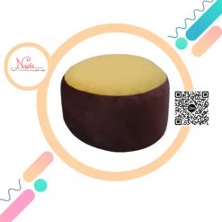 Đôn ghế lười TPHCM - Đôn tròn gác chân phối màu nâu-vàng DGL013