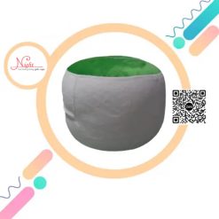 Gối gác chân TPHCM - Đôn tròn gác chân phối màu trắng-xanh lá DGL015