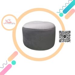 Đôn gác chân TPHCM - Đôn tròn gác chân phối màu xám lông chuột DGL022