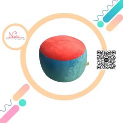 Gối gác chân đa năng TPHCM - Đôn tròn phối màu xanh dương-cam DGL025