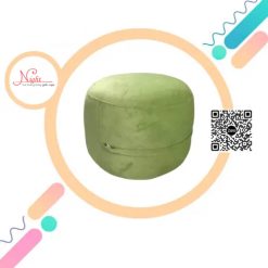 Đôn gối hạt xốp giá rẻ - Đôn tròn gác chân màu xanh cốm DGL003