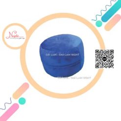 Đôn gối hạt xốp TPHCM - Mẫu tròn gác chân màu xanh dương DGL004