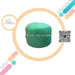Đôn gối hạt xốp - Mẫu tròn gác chân màu xanh lá DGL005