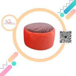 Đôn gối lười tiện ích - Đôn tròn gác chân phối màu cam-nâu DGL008