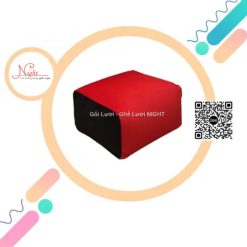 Đôn gối lười hình vuông nhỏ gọn- Mẫu gác chân màu Đen – Đỏ DGL002