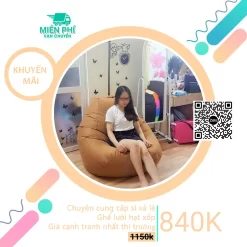 Ghế lười giọt nước cao cấp cho phòng ngủ màu nâu GL191