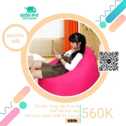 Ghế lười hạt xốp giọt nước màu Hồng xinh xắn GLN167
