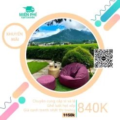 Ghế lười giọt nước trang trí ngoài trời màu tím GL193