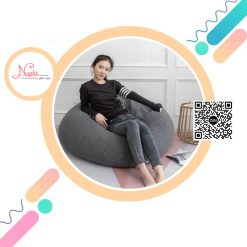 Ghế lười hạt xốp giọt nước cỡ đại cho gia đình phối màu Xám GL161