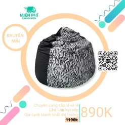 Ghế lười hạt xốp giọt nước hình ngựa vằn đa năng GL199