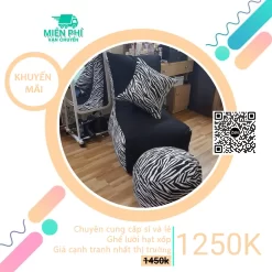Ghế lười hạt xốp hình sofa ngựa vằn TPHCM GL181