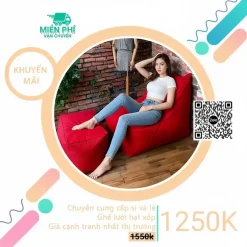 Ghế lười hạt xốp thư giãn hình sofa GL146 - Màu Đỏ đô