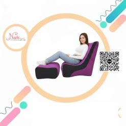 Ghế lười hạt xốp hình sofa giá rẻ TPHCM GL078 Tím - Đen