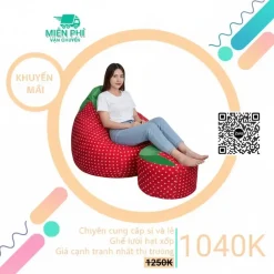 Gối lười trái dâu giá rẻ tại TP.HCM - Mẫu giọt nước hình trái cây