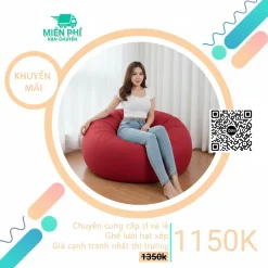 Ghế lười Trụ tròn cho gia đình phối màu đỏ đô GL206