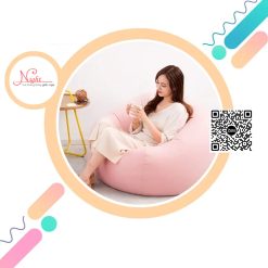 Ghế lười hạt xốp tiện lợi cho gia đình hình giọt nước màu hồng GL195
