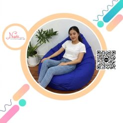 Ghế lười hạt xốp trang trí cho phòng khách màu xanh dương GLN196