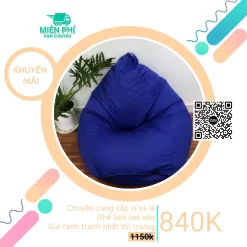 Ghế lười hạt xốp trang trí cho phòng khách màu xanh dương GLN196