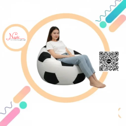 Ghế lười hình trái banh đa năng Trắng - Đen GLQB009