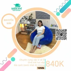 Ghế lười giọt nước cho phòng khách màu Xanh lam GLN115