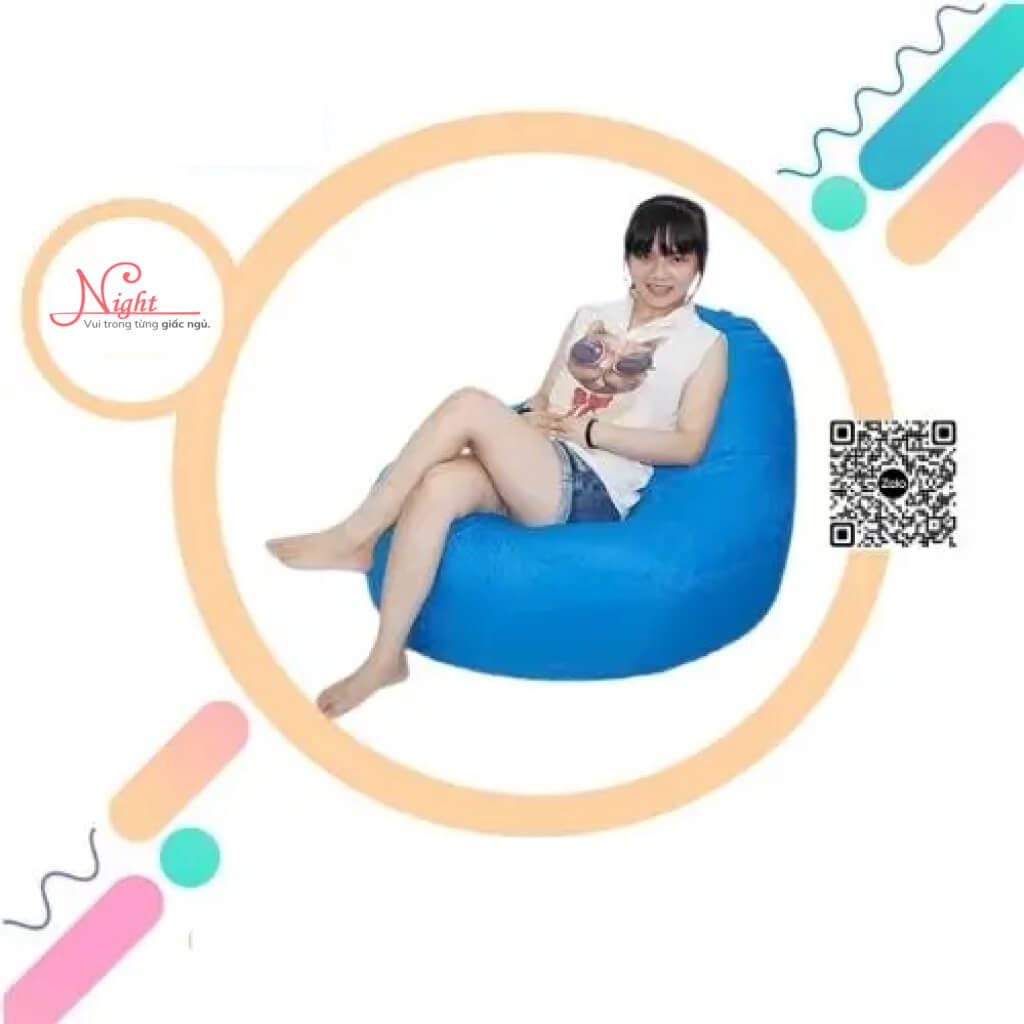 Ghế lười thư giãn cho phòng ngủ quả lê màu Xanh nước biển 1 Ghế lười thư giãn cho phòng ngủ quả lê màu Xanh nước biển