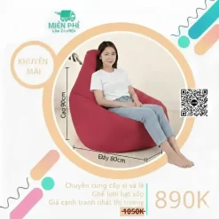 Ghế lười quả lê thư giãn cho sự kiện màu Đỏ GL003