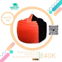 Ghế lười thư giãn giọt nước giá rẻ màu đen cam GL201