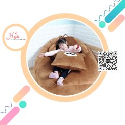 Ghế lười giọt nước cho trẻ em màu Nâu GLN109