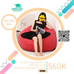 Ghế lười đọc sách hình giọt nước màu đỏ GL044