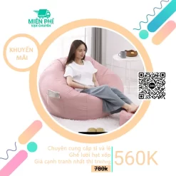 Ghế lười thư giãn đa năng hình giọt nước màu Hồng cánh sen GL150