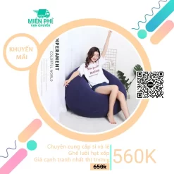 Ghế lười hạt xốp hiện đại hình giọt nước màu Tím GLN129