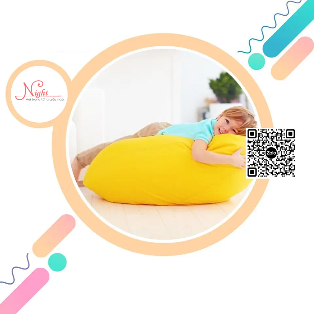 Ghế lười hình giọt nước thư giãn cho bé màu vàng GLN002 1 Ghế lười hình giọt nước thư giãn cho bé màu vàng GLN002