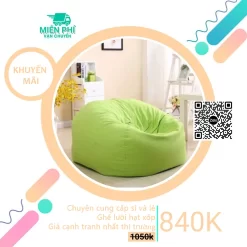 Ghế thư giãn hạt xốp hình giọt nước cao cấp - Màu Xanh Cốm GLN137