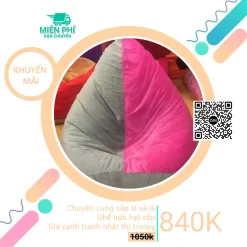 Ghế lười giọt nước nằm đa tư thế phối màu Xám - Hồng GLN157