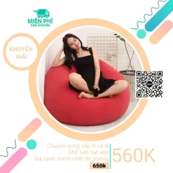 Ghế lười thư giãn đọc sách hình giọt nước màu đỏ GL011